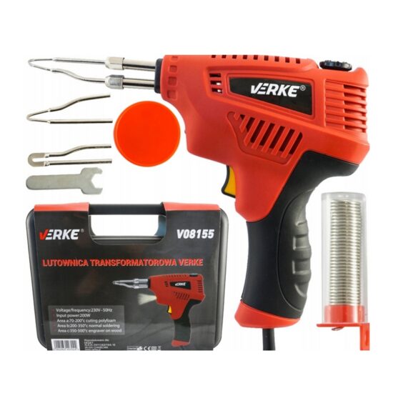 Pistol de lipit si sudat plastic, 200W, 3 vârfuri interschimbabile, Verke