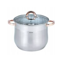 Oala din inox cu capac din sticla, diametru 24 cm, capacitate 8.6 litri, Klausberg