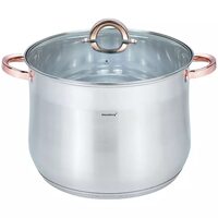 Oala din inox cu capac din sticla, diametru 22 cm, capacitate 7 litri, Klausberg