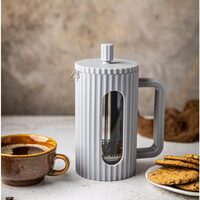 Infuzor de cafea si ceai cu capac si piston, 1l , gri, Klausberg