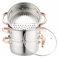 Set de 4 piese, oala pentru fiert cu abur, inox, diametru 18 cm, capacitate 2.5 litri, Klausberg