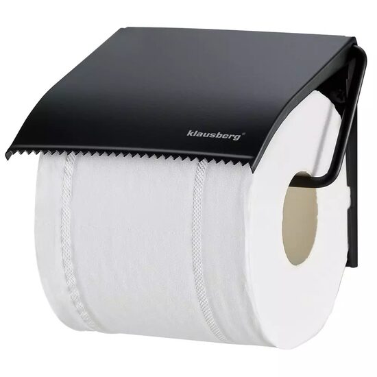Suport rola prosoape de bucatarie, servetele, inox, 12 x 12.3 x 1.6 cm, negru,  Klausberg