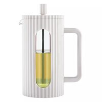 Infuzor din sticla, aparat pentru cafea, ceai  sau ierburi, capacitate 1000 ml, alb, Klausberg