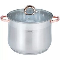 Oala din inox cu capac din sticla, diametru 28 cm, capacitate 13 litri, Klausberg