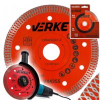 Disc diamantat pentru placi ceramice, gresie, piatra naturala, 125 x 1.2 mm, Verke
