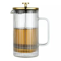 Infuzor din sticla, aparat cu piston pentru cafea, ceai  sau ierburi, capacitate 1000 ml, Klausberg