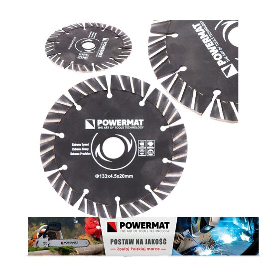 Disc diamantat pentru masina de canelat in beton, 133x4.5x20, Powermat