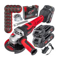 Polizor unghiular cu acumulatori, flex, 2x baterie 2 Ah, disc 125mm, Red Technic