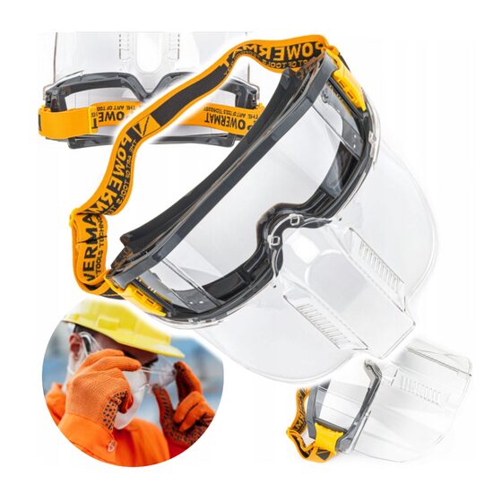 Ochelari de protectie anti-aschii, de lucru, cu masca ventilata, Powermat