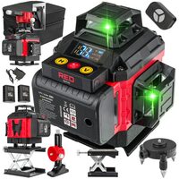 Laser nivel 360°, cu linii incrucisate 4D, verde, distanta 40m, Red Technic