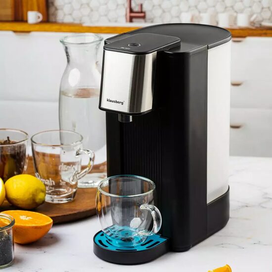 Dozator pentru apă calda, dozator cu fierbător, capacitate rezervor 2,5 litri, 2600 W, 95°C, negru, Klausberg