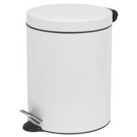  Cos de gunoi cu pedala, capacitate 5 litri, insertie ignifuga, alb, PowerX