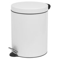 Cos de gunoi cu pedala, capacitate 5 litri, alb, PowerX