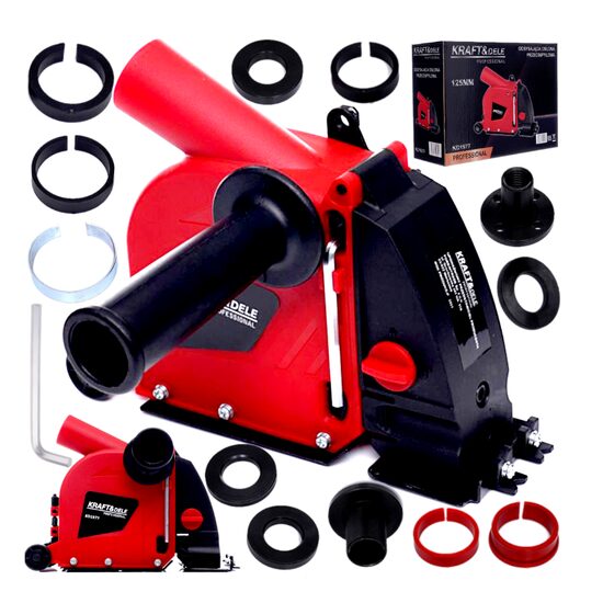 Capac aparatoare de aspiratie praf pentru polizor taiere caneluri in zidarie, diametru disc 125 mm, Kraft