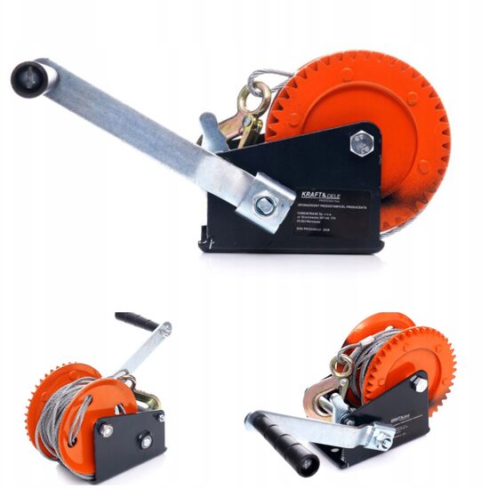 Troliu manual vinci, capacitate 1588 kg 3500 lbs, lungime cablu 10 metri ,diametru 6 mm, Kraft 