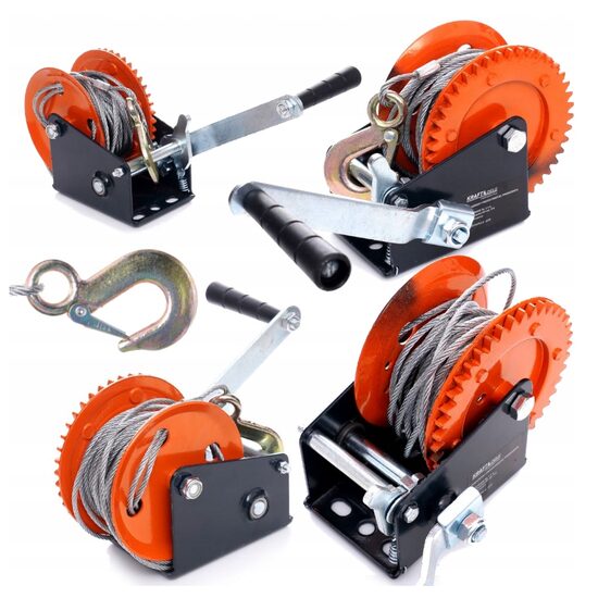 Troliu manual vinci, capacitate 544 kg 1200 lbs, lungime cablu 10 metri ,diametru 4,5 mm, Kraft 