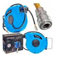 Tambur cu furtun pentru aer comprimat, 10 metri, 1/4", presiune de lucru 8 bari, Kraft