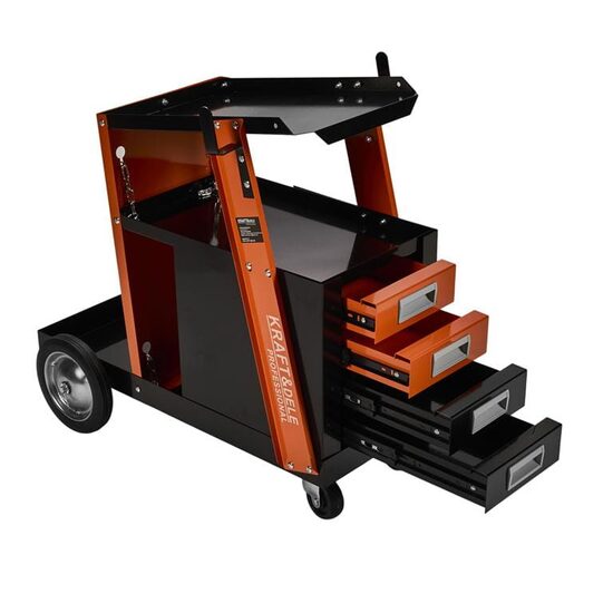 Carucior, suport pentru aparat de sudura cu 4 sertare, sarcina maxima 60 kg, Kraft