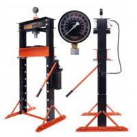 Presa hidraulica pneumatica, capacitate 20 tone, cu piston glisant si manometru, interval de lucru 0-1020 mm, Kraft