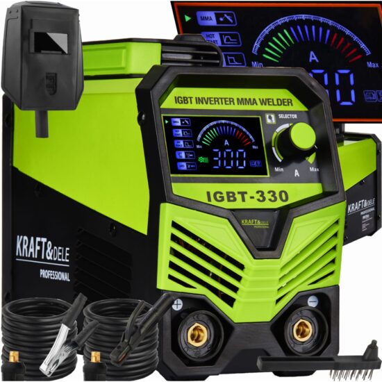  Aparat pentru sudura, afisaj LCD, invertor MMA/TIG Lift, FULX, 330A, verde, Kraft