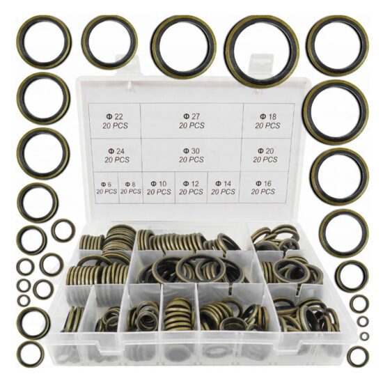  Set saibe de etansare, metal-cauciuc, 240 piese, M6 - M30, Verke