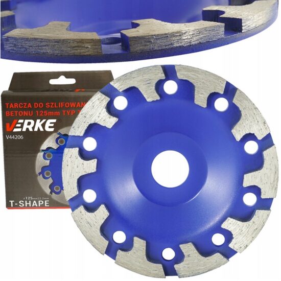 Disc diamantat pentru slefuit materiale dure, 125mm TIP T, slefuire uscata, Verke