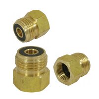Reductie de alamă pentru instalații de gaz, 1/2"-3/8", Verke