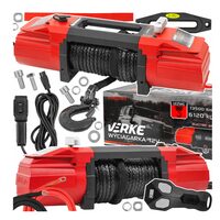 Troliu electric 12V, capacitate ridicare 6120 Kg, 4.8Kw, 450A, lungime calbu 24 m, grosime cablu 9.5 mm, Verke