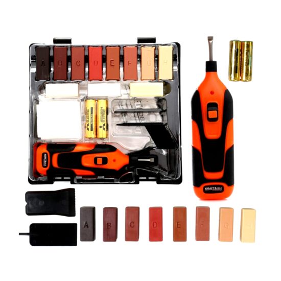 Dispozitiv, kit reparare lemn, 18 elemente, Kraft