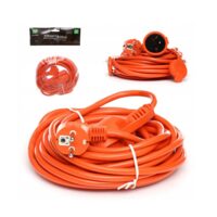 Cablu prelungitor pentru curent, lungime 10 metri, grosime 3 x1.5 mm, portocaliu, Kraft