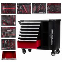  Dulap scule complet, pe roti, 7 sertare, 299 piese, Kraft