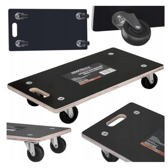 Carucior, platforma pentru transport cu roti pivotante, capacitate 200 Kg, 575 x 300 mm, Kraft