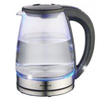 Fierbator electric, fabricat din sticla borosilicata, otel inoxidabil, iluminare din spate cu LED, capacitate 1,8 litri, 1850-2200 W, Klausberg
