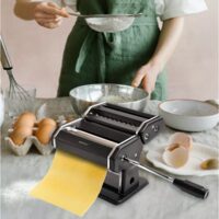  Masina de facut paste, manuala, otel, 15cm, neagra, Kinghoff