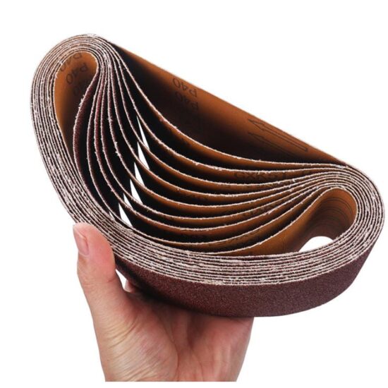 Set banda abraziva pentru sflefuitor, P80, 537x75 mm, 10 buc, Kraft