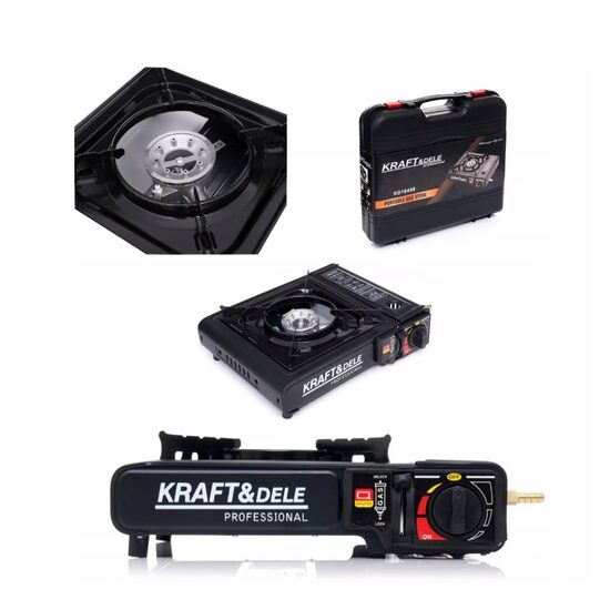 Aragaz pe gaz portabil pentru camping, 2200 W, Kraft