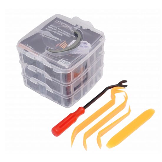 Set cleme auto, cu demontator si extractoare, 630 piese, Kraft