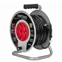  Rola cablu prelungitor electric cu 4 prize, 30 metri, 3x2.5 mm, Kraft