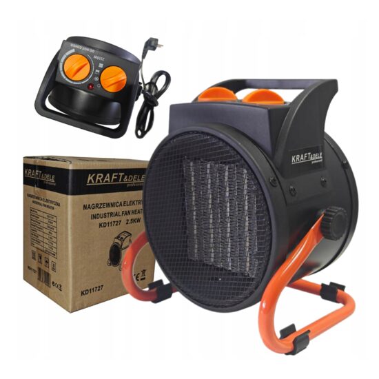 Aeroterma electrica pentru caldura, cu termostat, 2.5 kW, 2500 W, Kraft