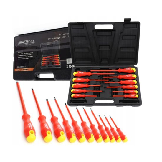 Set surubelnite izolate, 11 piese, pentru electricieni, Kraft
