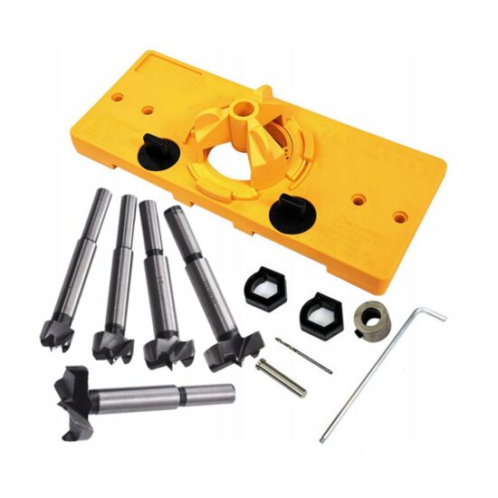 Set freze si ghidaj de gaurire pentru balamale, 12 elemente, Kraft