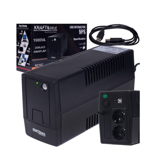 UPS, sursa de alimentare de urgenta, 1000VA, 600W, LED, Kraft