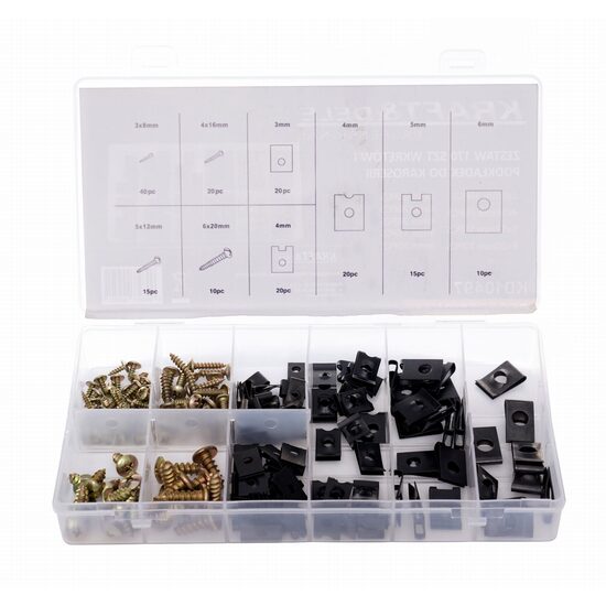  Set suruburi si cleme pentru caroserie, 170 piese, Kraft
