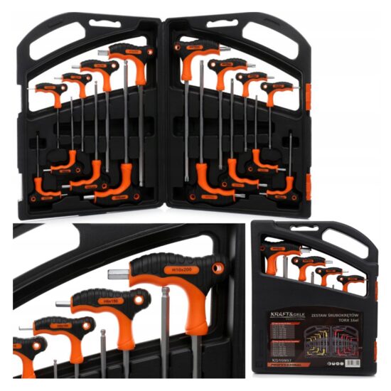 Set 16 surubelnite hexagonale torx tip T, imbus, Kraft