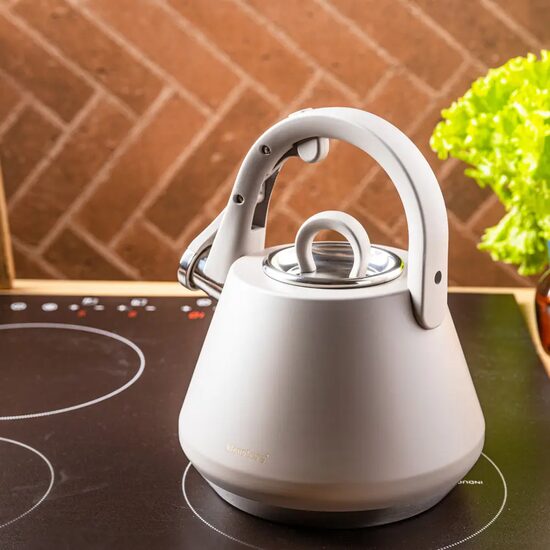 Fierbator gri mat, ceainic din otel cu fluier, 2.5 L, Klausberg