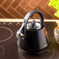 Fierbator negru mat, ceainic din otel cu fluier, 2.5 L, Klausberg