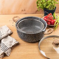 Oala pentru cartofi prajiti, 24 cm, 4 litri cu cos si capac, Kinghoff