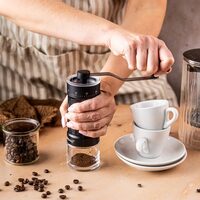  Rasnita de cafea manuala neagra, macinare reglabila, 17.5x5.8 cm, Kinghoff