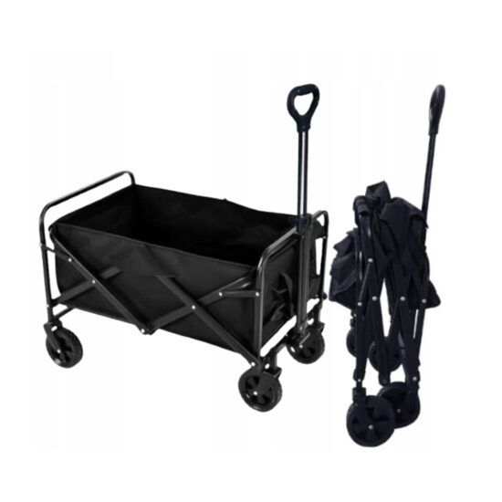 Carucior pliabil cu roti pentru transport, 91 x 59 x 52 cm, capacitate 90 litri, Kraft
