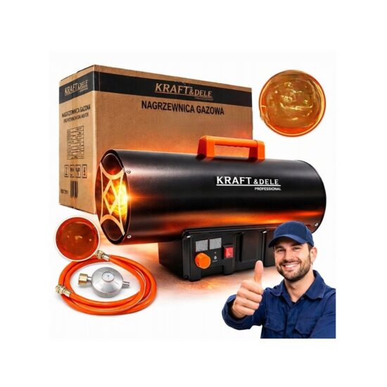 Tun de caldura 40 kW,, incalzitor industrial pe gaz cu termostat si reductor, Kraft